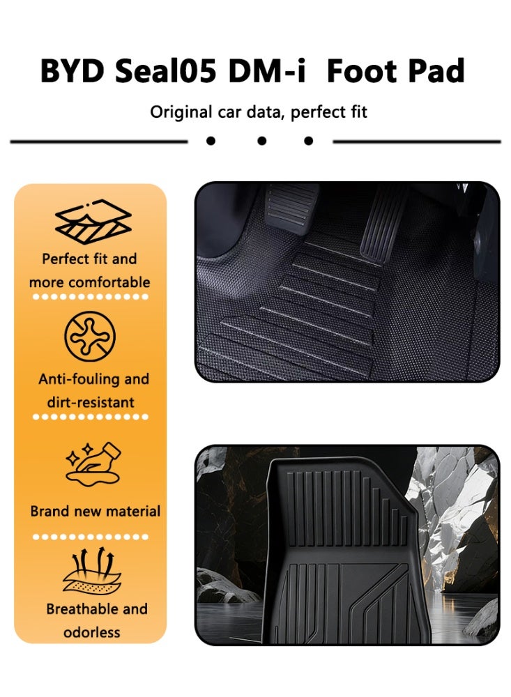 BYD Car floor mats, suitable for the 2025 model BYD Seal 05 DM-i. Wear-resistant, waterproof, easy to clean, high-quality - Image 2